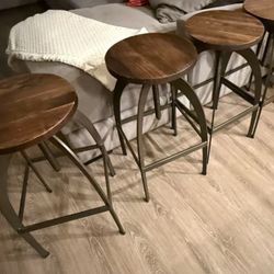 Industrial Cast Iron Bar Stool 