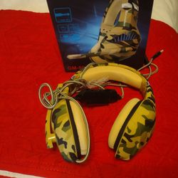 Beexcellent Pro Gaming Headset GM-500 Camouflage w/ Blue Spikes