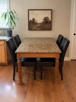 Built-in granite dining table