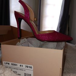 Glitter Fuscia Slingback Pumps Size 6.5