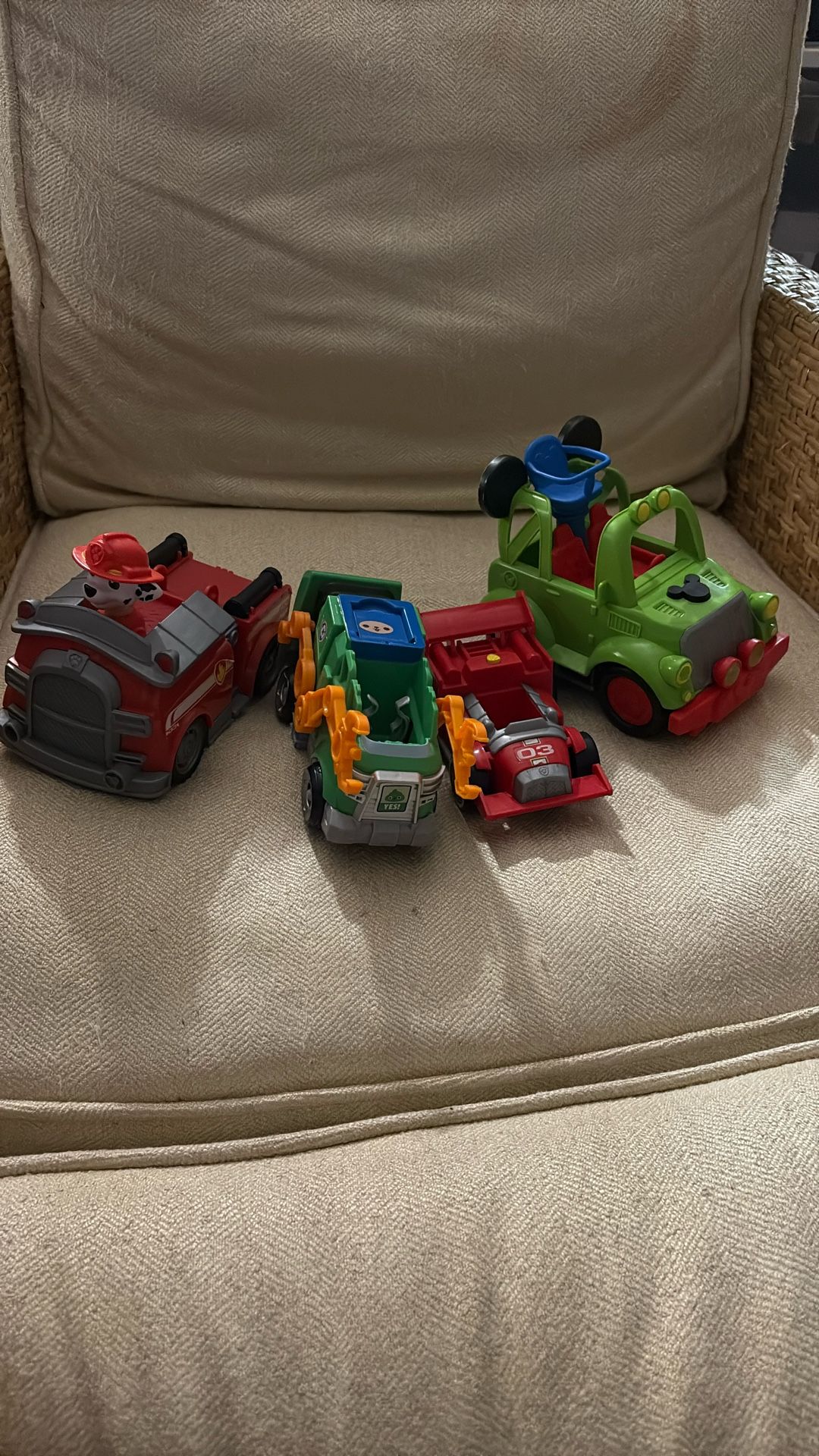Paw Patrol And Mickey Mouse Car Toy Bundle