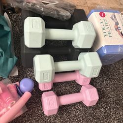 Gym  Weights with hold rack