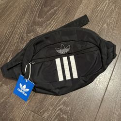 Adidas 3 Stripe Waist Pack Black/White Bag