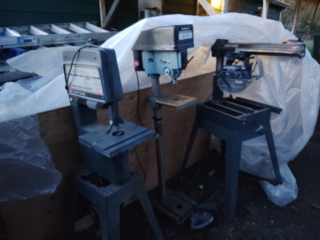 Drill Press, Band Saw, Fence Gates, Ladders, Pres. Washer, Quad & More