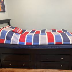 Bed Frame Black (Wooden) 