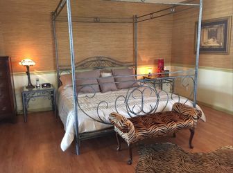 Italian Designer canopy Heavy King size metal frame bed