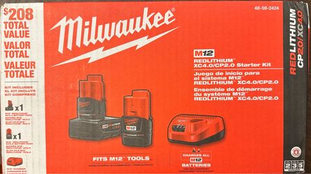 M12 12-Volt Lithium-Ion 4.0 Ah and 2.0 Ah Battery Packs and Charger