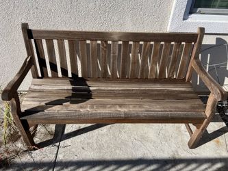 Wooden 5ft Bench made by vifah vietnam Located in concord Recently cleaned Needs sanding and oiling $130 or best offer