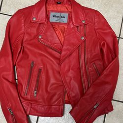 Women’s Red Leather Jacket 