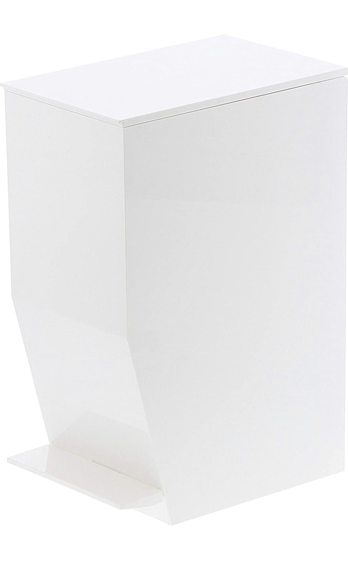 Yamazaki Home Sanitary Step Trash Can - Small Space Waste Bin for Bathroom Kitchen ABS Plastic One Size White
