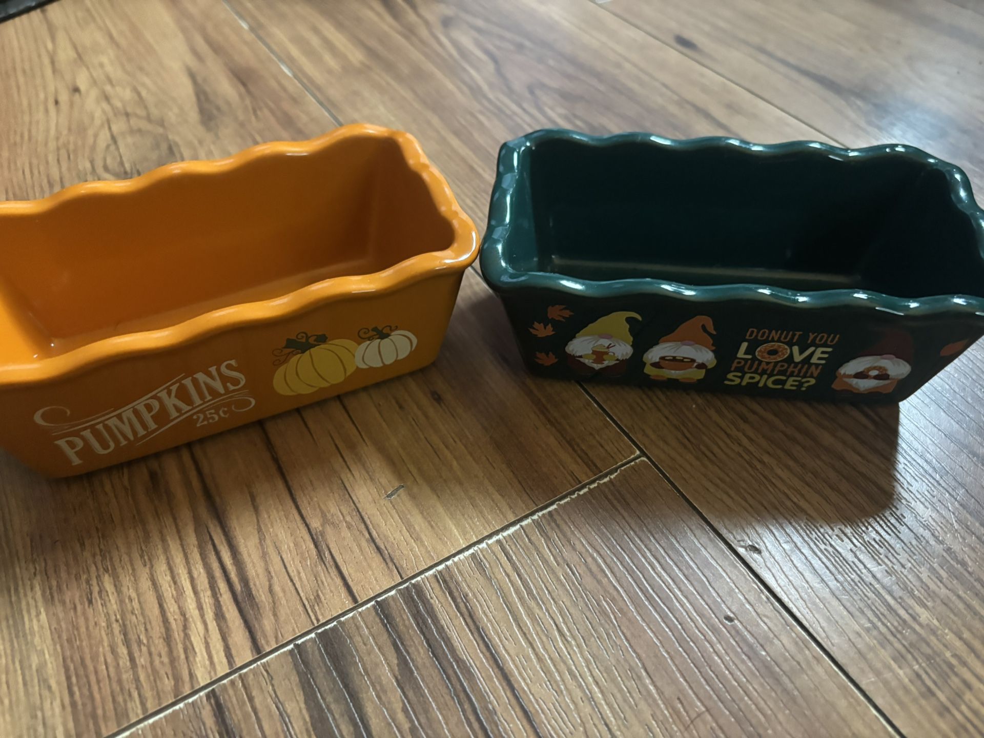 Two Ceramic Nantucket Mini Loaf Pans