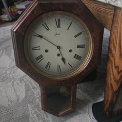 German W Haid Tradition Monitor Wall Clock, Key & Pendulum Incl-Not Working