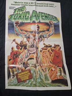 The Toxic Avenger 1985 Original One Sheet Movie Poster Signed By Lloyd Kaufman.