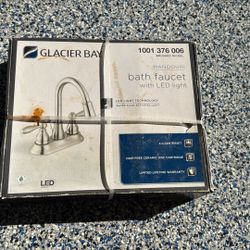 Mandouri 4 in. Centerset 2-Handle LED Bathroom Faucet in Brushed Nickel