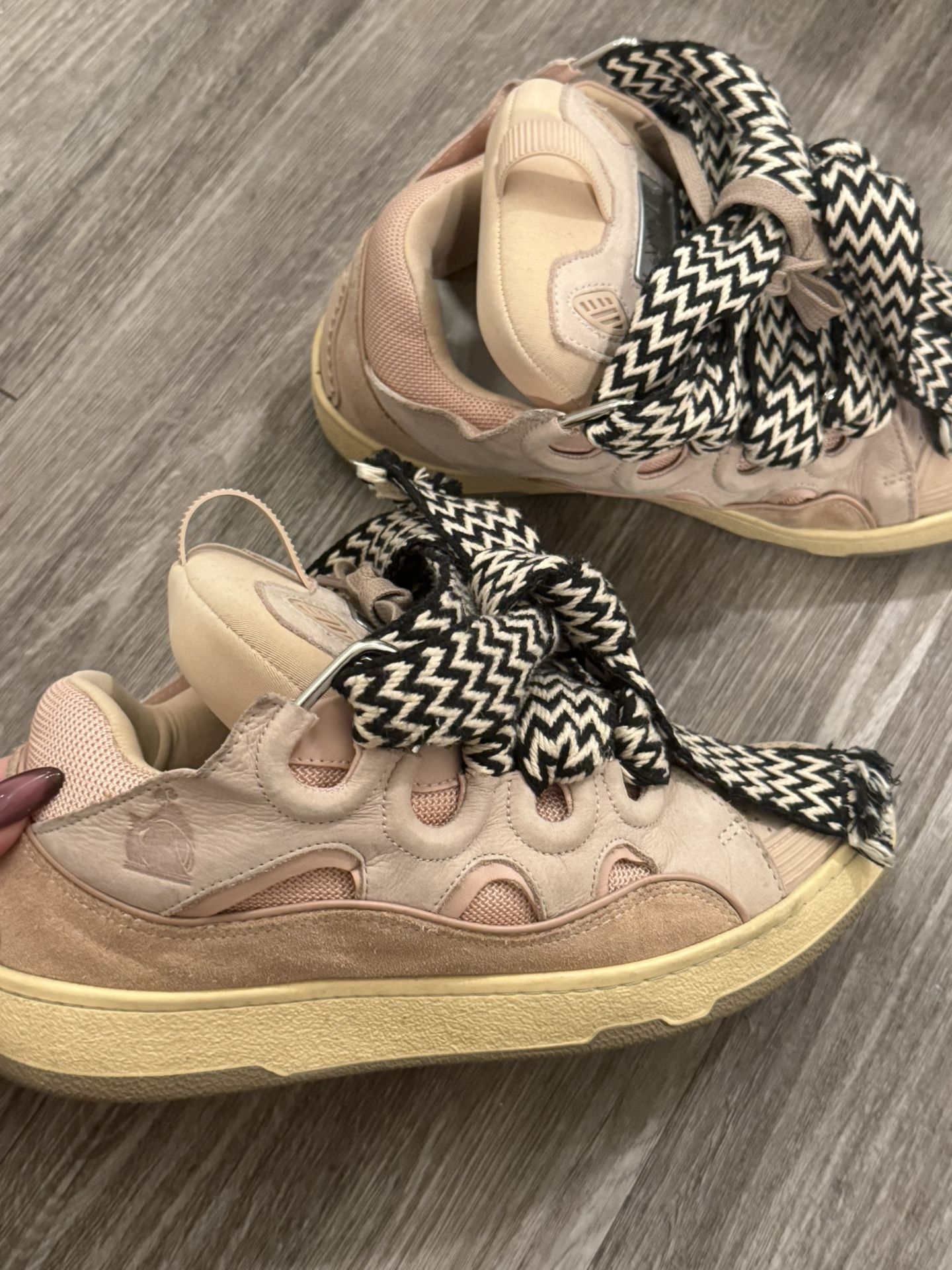 Lanvin_Leather Curb Sneakers (Pale Pink)