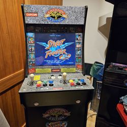 Arcade1Up Modified Street Fighter Machine And Riser