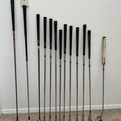 Men’s Right Handed Golf Club Set Callaway Irons Taylormade Wood/putter 