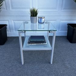 Grey Glass End Table