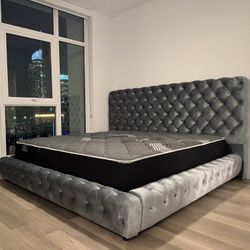 New In Box King Bed Frame +Mattress (Read Description Below)