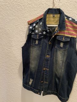 Jean vest with American Flag