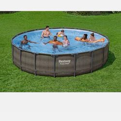 Bestway Power Steel Round Above Ground Swimming Pool 18 Foot