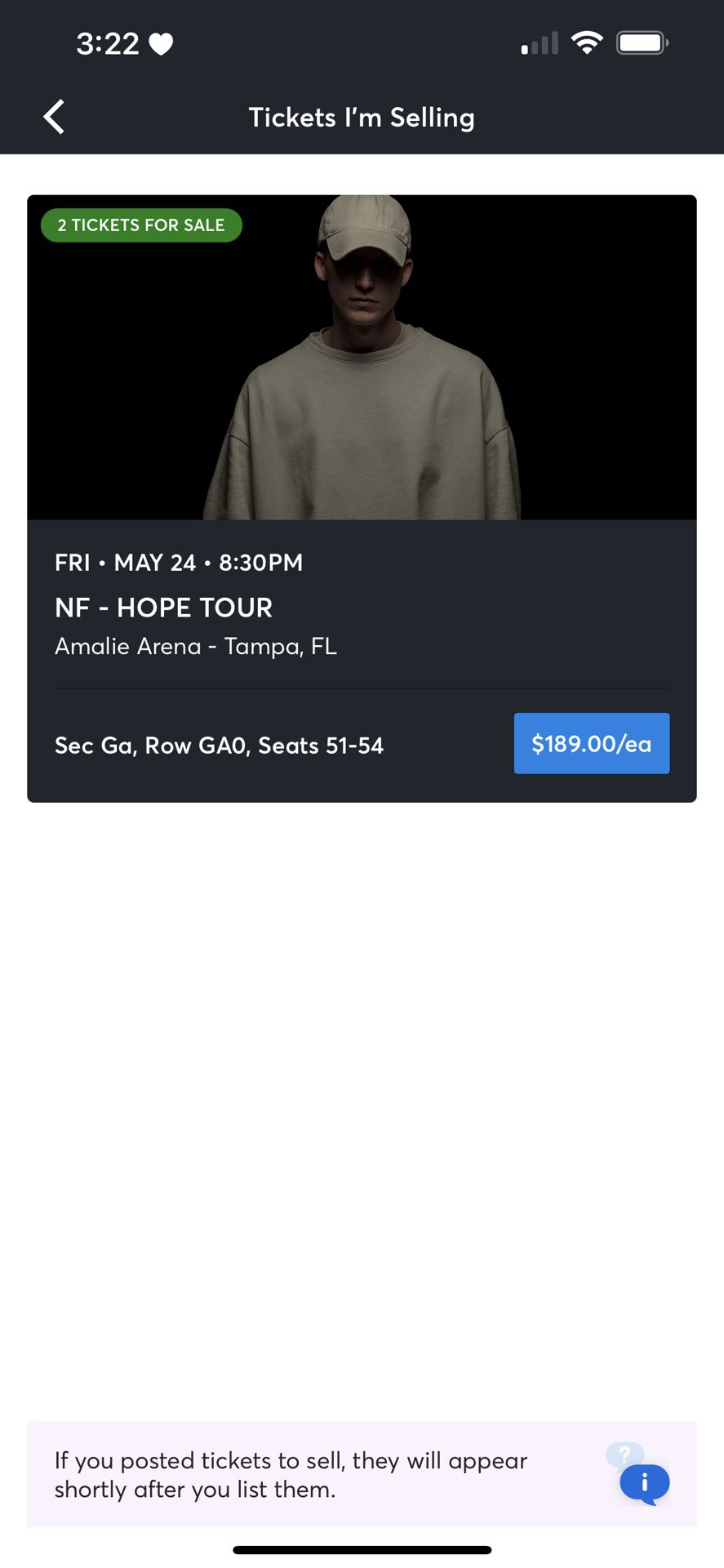 NF TICKETS TAMPA FRIDAY MAY 24th 