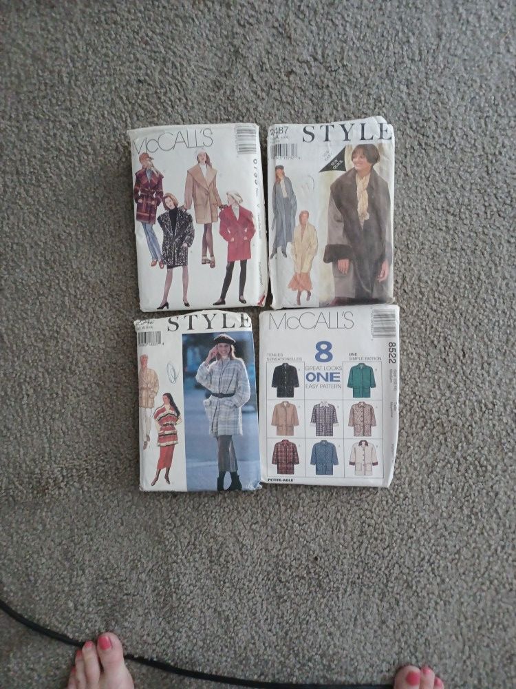 4 Women's Coat Patterns $5 EACH