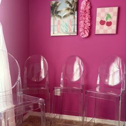 Clear Acrylic Bar Stools Set Of 4 