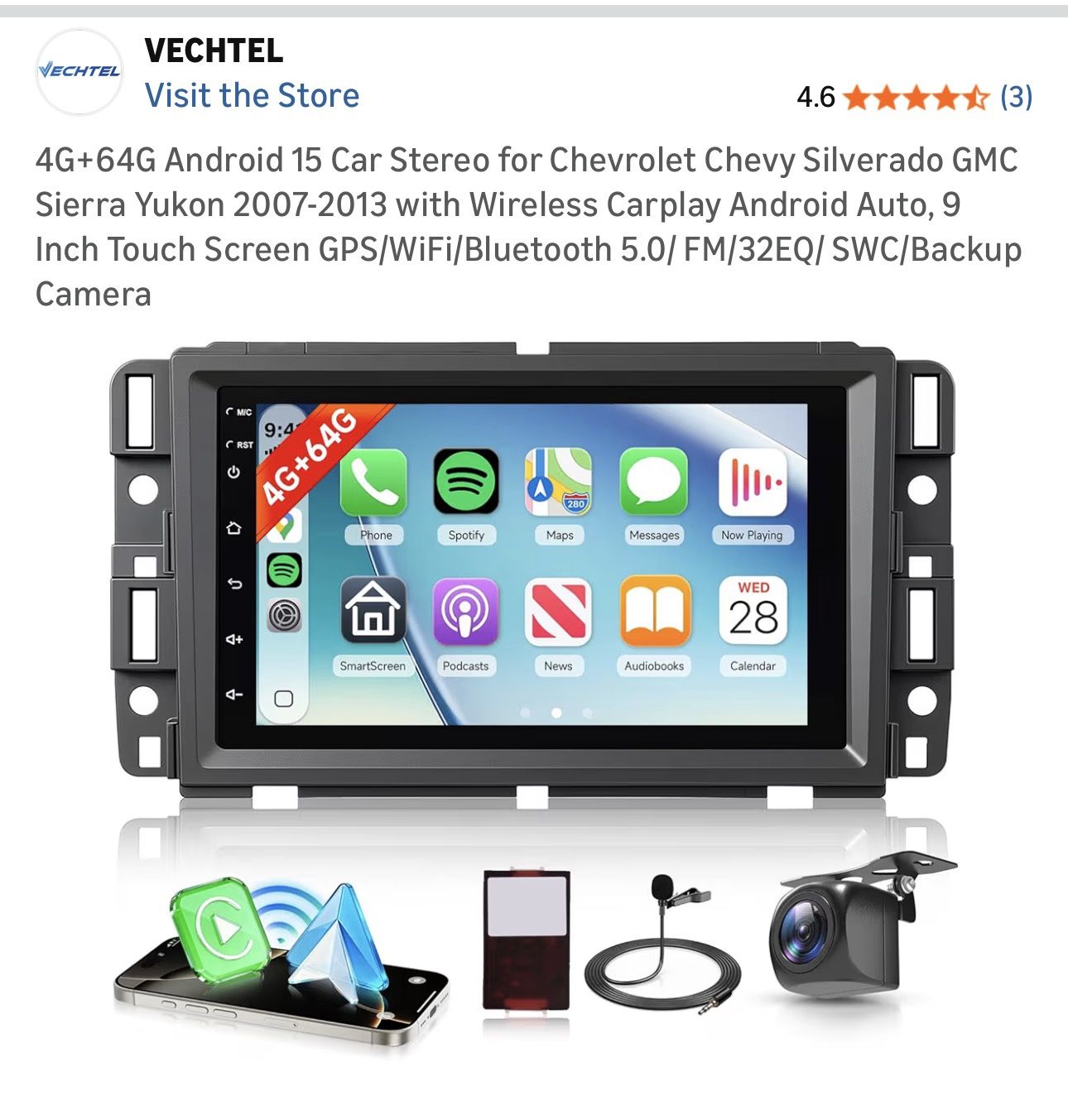 $100 CarPlay Stereo For Silverado 2007-2013