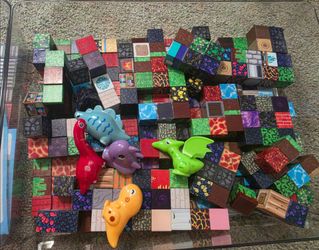 Magnetic blocks with dinosaurs
