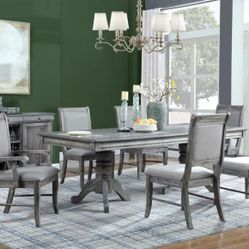 7 Piece Dining Room Set Dining Table And  And Four Side Chairs And Two Armchairs