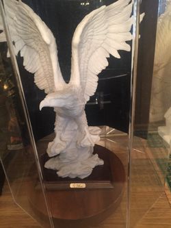 Porcelain eagle and case