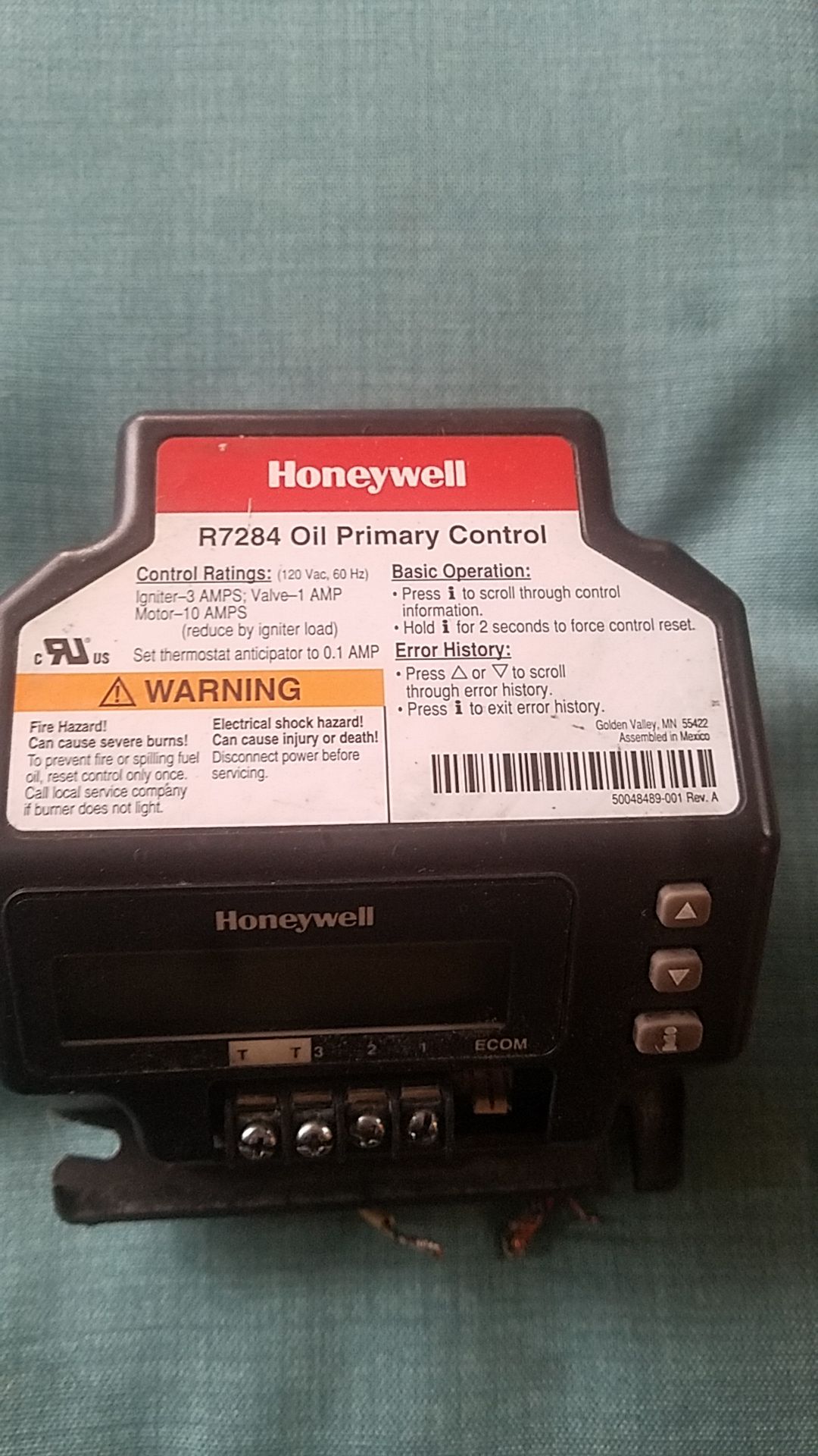 Honeywell R7284(new)oil furnace primary control