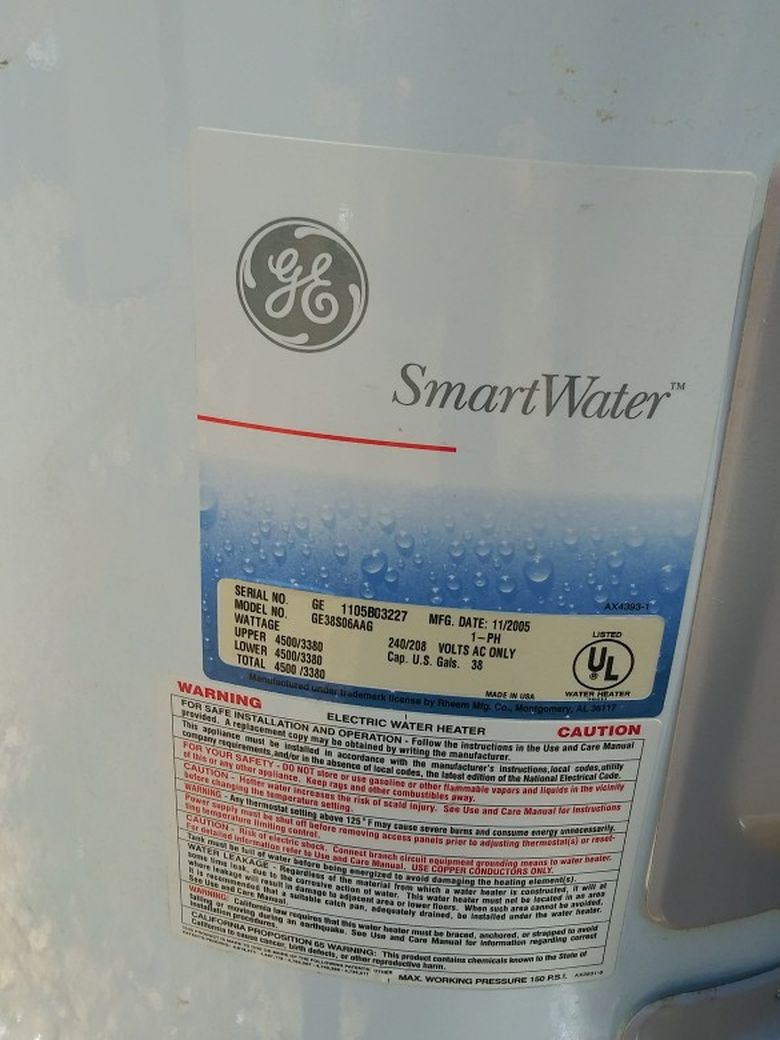 Low Profile GE Smart Water 38 Gallon 