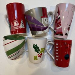 Starbucks Christmas Holiday Mugs.  Like New.  Ceramic.  Various Capacities.   