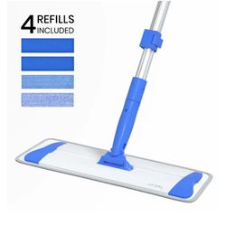 Microfiber Mop Floor Mops for Cleaning with Long Handle 360 Dust Mopping with 4 Reusable Mop Pads for Hardwood Tile Laminate Vinyl Wood Floors Kitchen