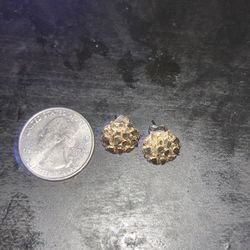 Gold nugget earrings medium 