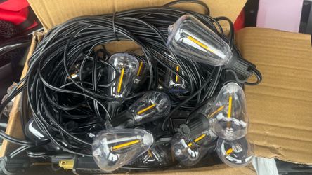 LED String Lights 100ft 60 Bulb Sockets Indoor/Outdoor 120V to 24V Black