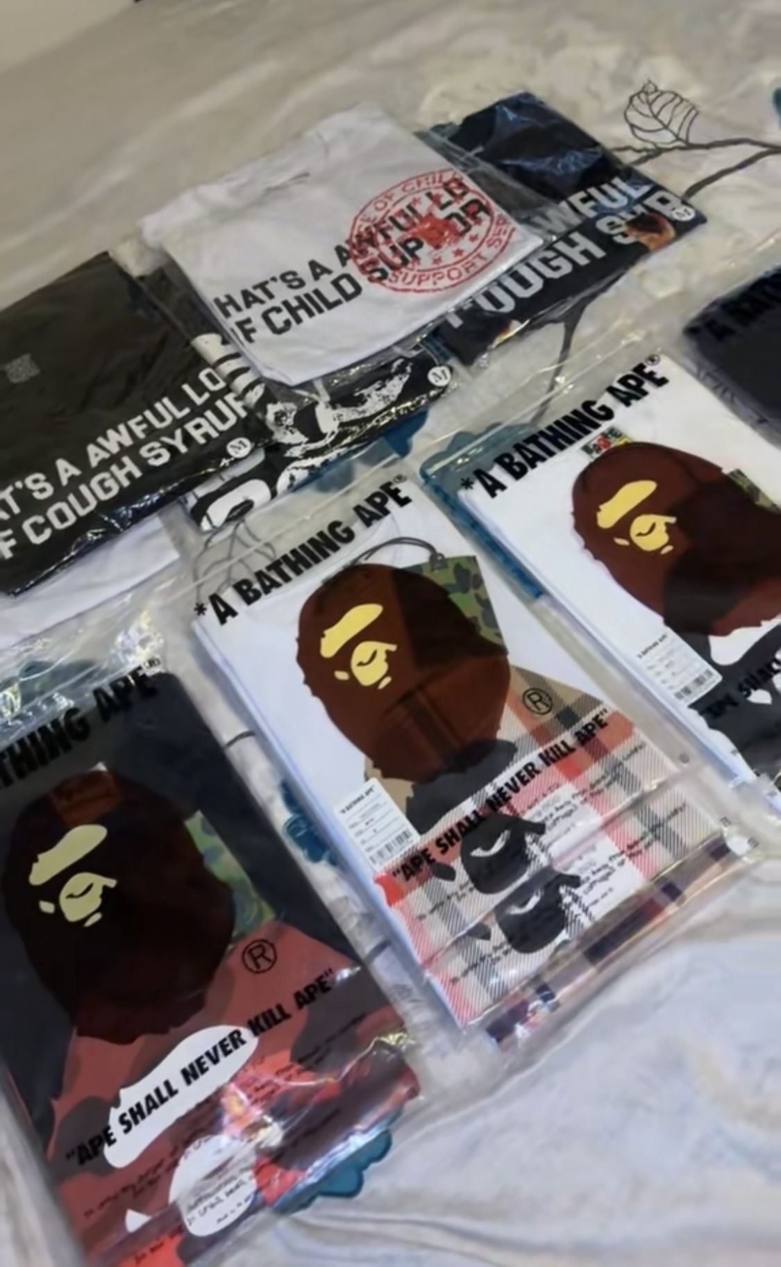 Bape and Aloc shirts