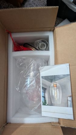 NEW in box Glass Pendant Light Fixture
