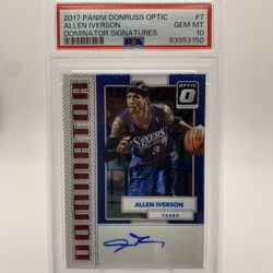 Allen Iverson 2017 Panini Donruss Dominator Signatures Autograph /49 PSA 10 GEM MINT