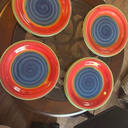 Beautiful 7 Glass Plates New 