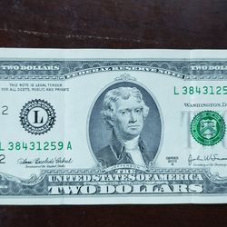 $2 dollar bill, 2003,  L(contact info removed)9A