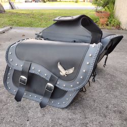Motorcycle Leather Saddle Bags