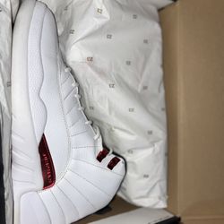 Jordan 12 Retro Twist size 10.5  Black White Leather Red 