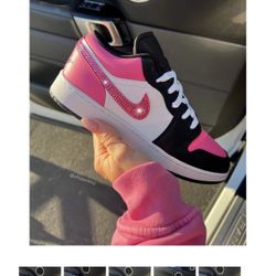 RARE Hot Pink Swarovski Women’s Air Jordan 1 Low Shoes