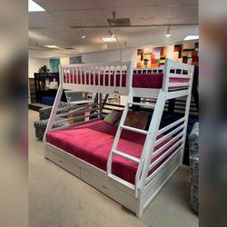 Twin Full Bunk bed with storage drawers