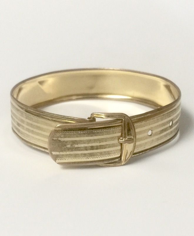 Vintage Hayward 1/20 12K Yellow Gold Filled Buckle Bangle Bracelet Adjustable 12.1 Grams