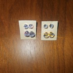 Large Gold And Silver Earring Set