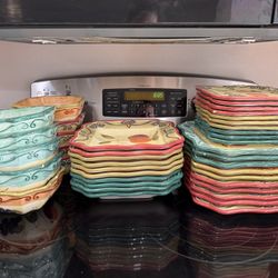 Medici Hand Painted Set Of 10 Dinnerware (40 Pcs.) 